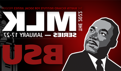 图片宣布2022年MLK系列. 17-27，马丁·路德·金的画像.